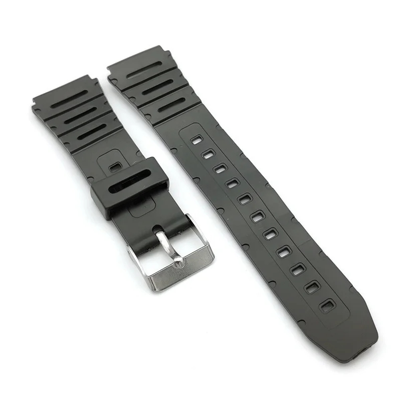Cinturino In Silicone Da 20Mm Per Casio W-720 W-722 W-741 Wl-100 Ca-53 Ca-61 Cinturino Durevole Cinturino In Plastica Da 18Mm Cinturino Nero