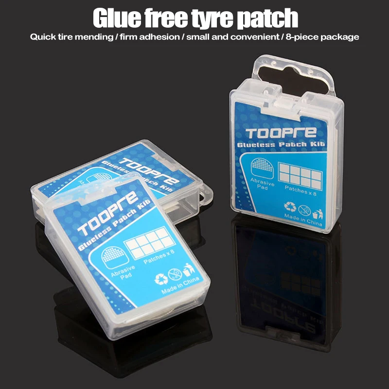 8Pcs Bicicletta Ciclismo Kit Di Riparazione Pneumatici Set Di Strumenti Tubo Interno Rattoppatura Riempitore Di Pneumatici Senza Colla Cold Patch Sigi
