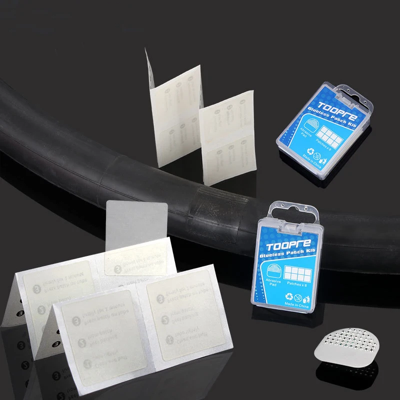 8Pcs Bicicletta Ciclismo Kit Di Riparazione Pneumatici Set Di Strumenti Tubo Interno Rattoppatura Riempitore Di Pneumatici Senza Colla Cold Patch Sigi