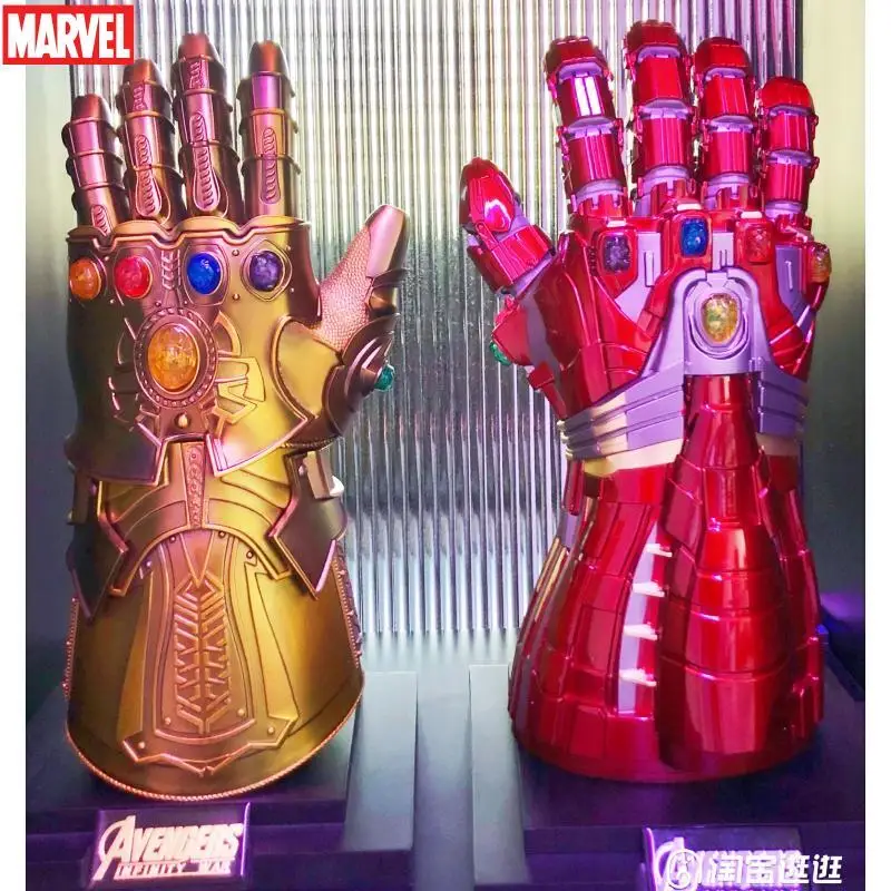 1:1 Marvel Thanos Guanti Infiniti Nano Glow All Metal Guanti Indossabili Ornamento Cool Collection Grade Cosplay Prop Toys