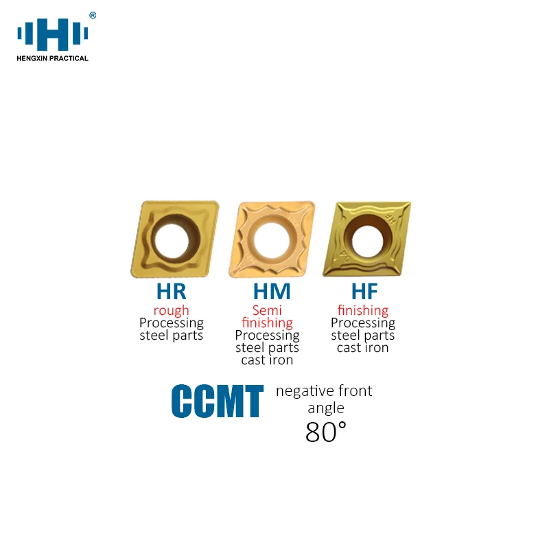 Hengxin Ccmt060202 Ccmt060208 Ccmt09T304 Ccmt120404 Hr Hm Hf Ccmt Inserti In Metallo Duro Utensili Per Tornio Cnc In Ferro In Acciaio Inossidabile