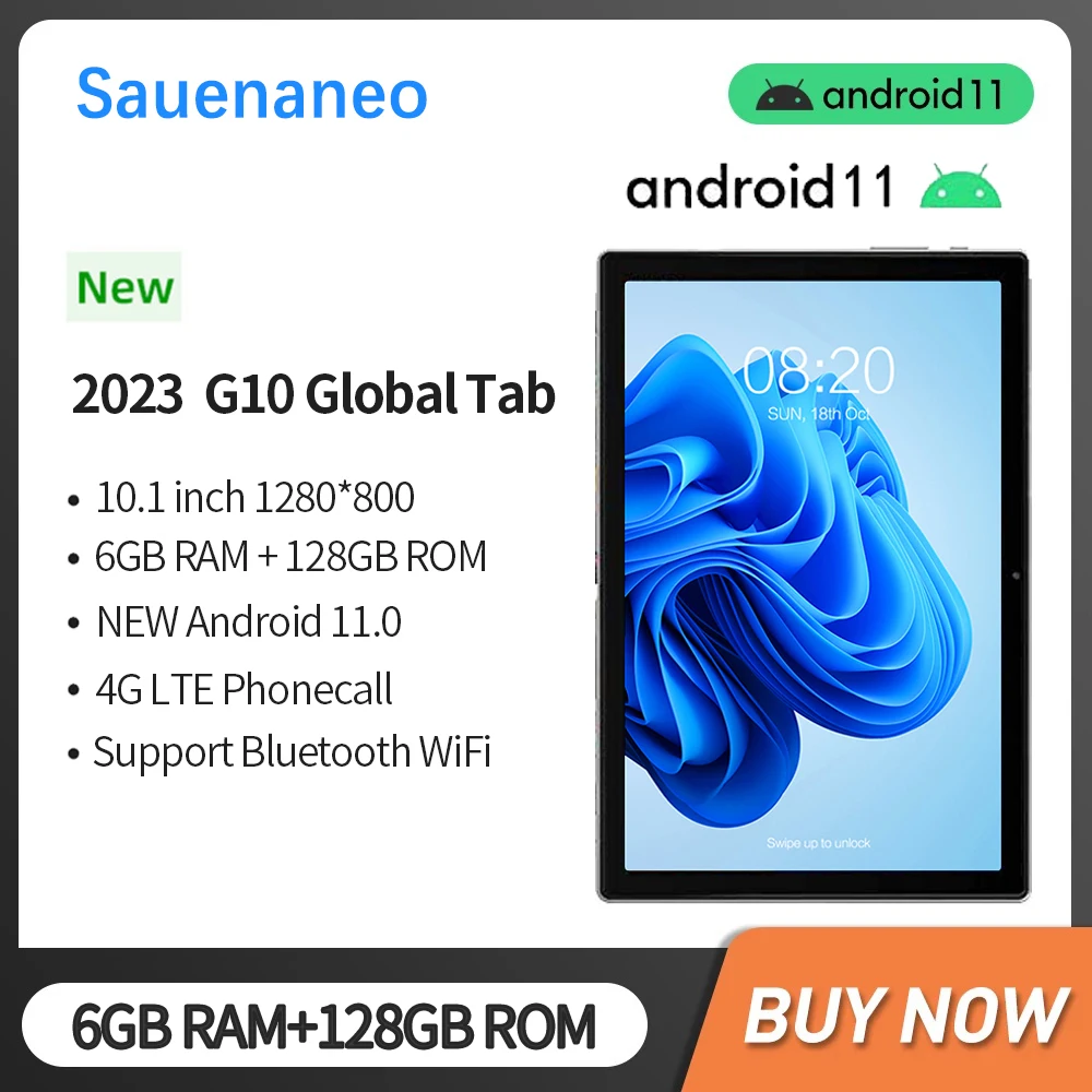 Global Version Tab G10 Original 2023 Tablets 10.1 Inch 6Gb + 128Gb Android 11.0 Dual Card 4G Calling Online Classroom Tablets