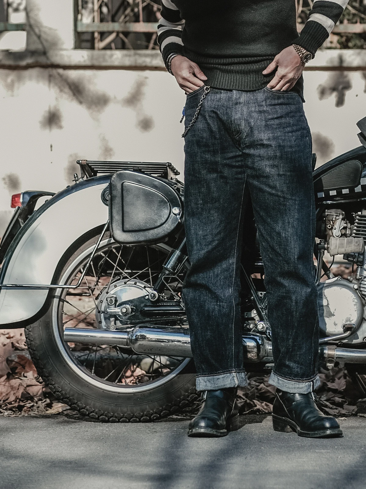 Bronson Lot 801Xx 1950S Modello Jeans Da Uomo 14Oz Cimosa Pantaloni In Denim Grezzo Amekaji