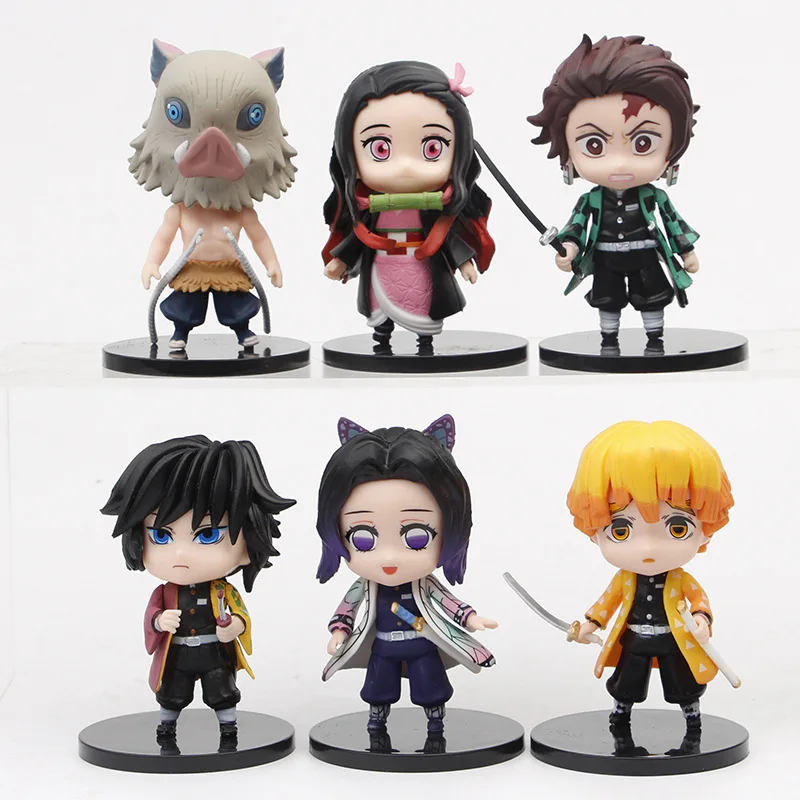 Demon Slayer Ghost Nezuko Kochou Shinobu Tanjirou Anime Doll Action Figure Model Toy Kids Gift Set Juguetes 10Cm