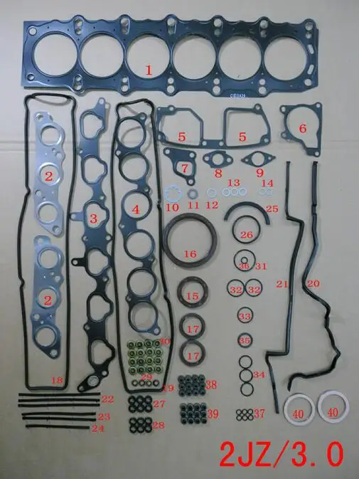 6 Cilindri Testa Completa Gasekt Set Oem 04111-46041 Per T- 1Jz-Ge 2Jz-Ge Gs (Jzs147) 300 Supra (Jza80) 3.0 I