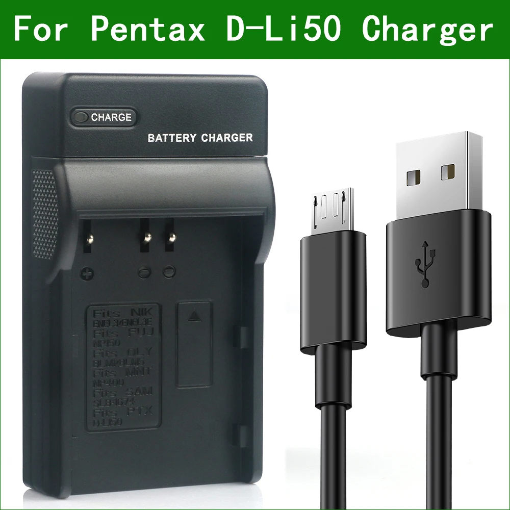 D-Li50 Dli50 Caricabatteria Per Fotocamera Digitale Per Pentax K10 K10D K10D Gp K20D