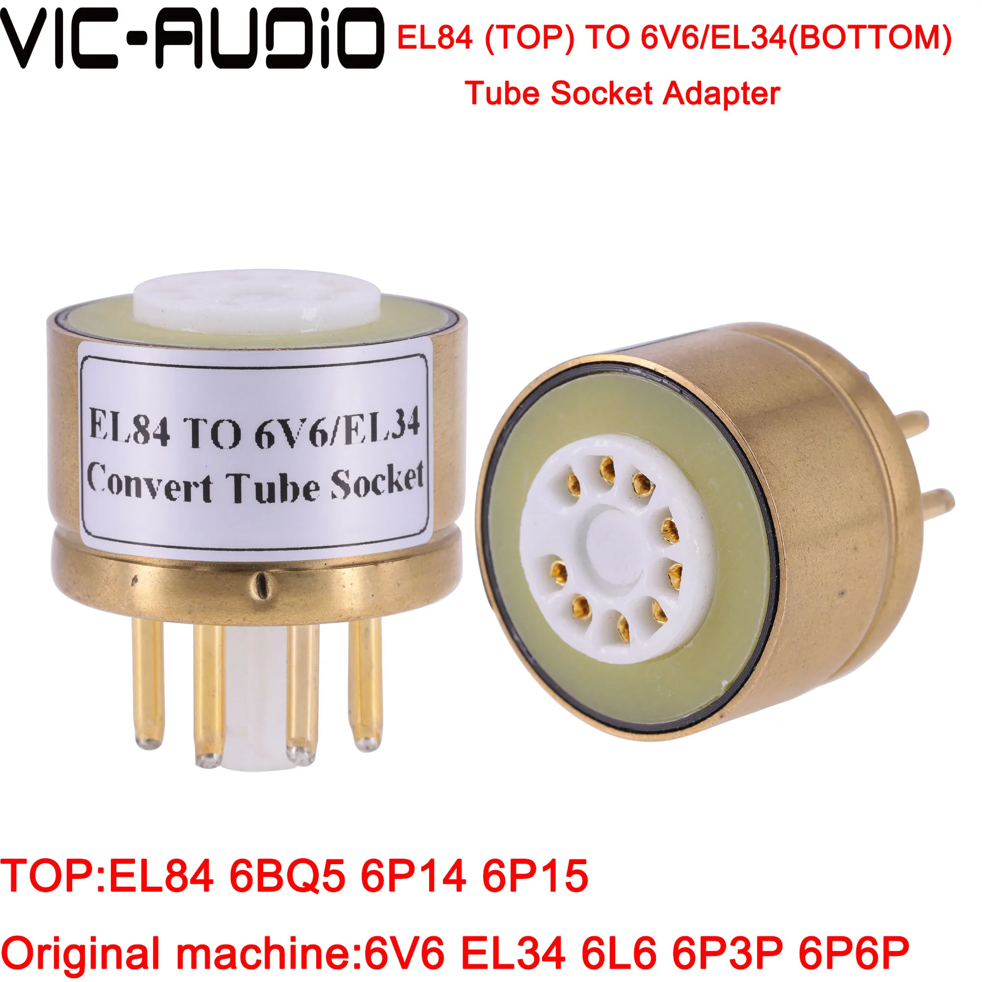 1Pc El84 6P14 (In Alto) A 6V6 El34 (In Basso) Da 9Pin A 8Pin Tube Diy Audio Vacuum Tube Adapter Socket Converter Amplificatore Diy