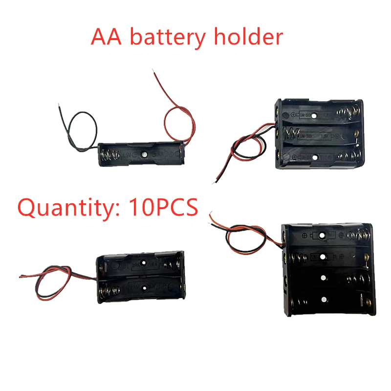 5Pcs Aa Power Battery Storage Case Holder Storage Box Multiuso Fai Da Te Aa Battery Holder Lr6 Container Con Cavi