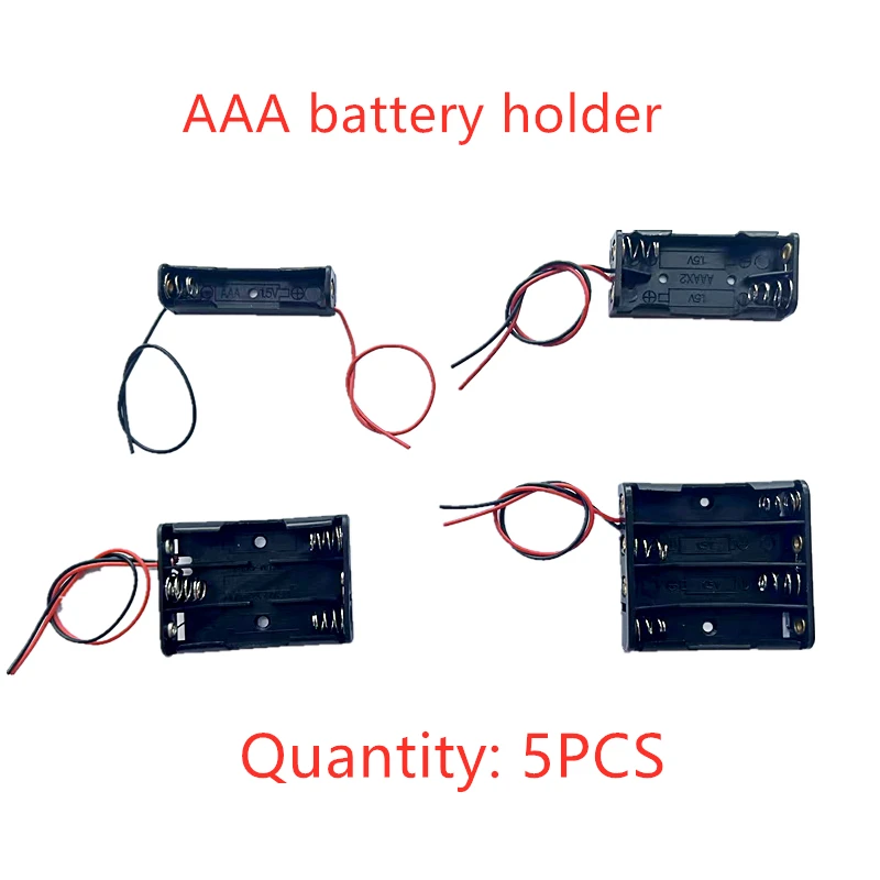 5Pcs 1/2/3/4 Slot Aaa Battery Case Battery Box Portabatterie Aaa Con Cavi Con 1 2 3 4 Slot Aaa Drop
