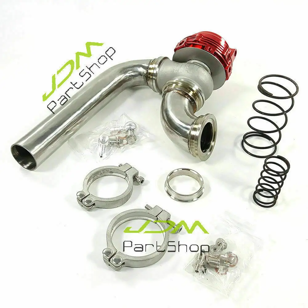 Mvr44 Tial 44Mm Wastegate + Tubo Scarico Scarico Tubo + Adattatore Ingresso Gomito Ss304 Rosso