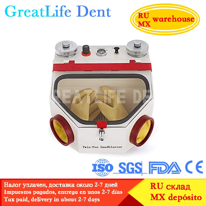 Greatlife Twin Double Pen Dental Lab Equipment Dental Air Prophy Air Polisher Sabbiatrice Macchina Per Sabbiatura Dentale
