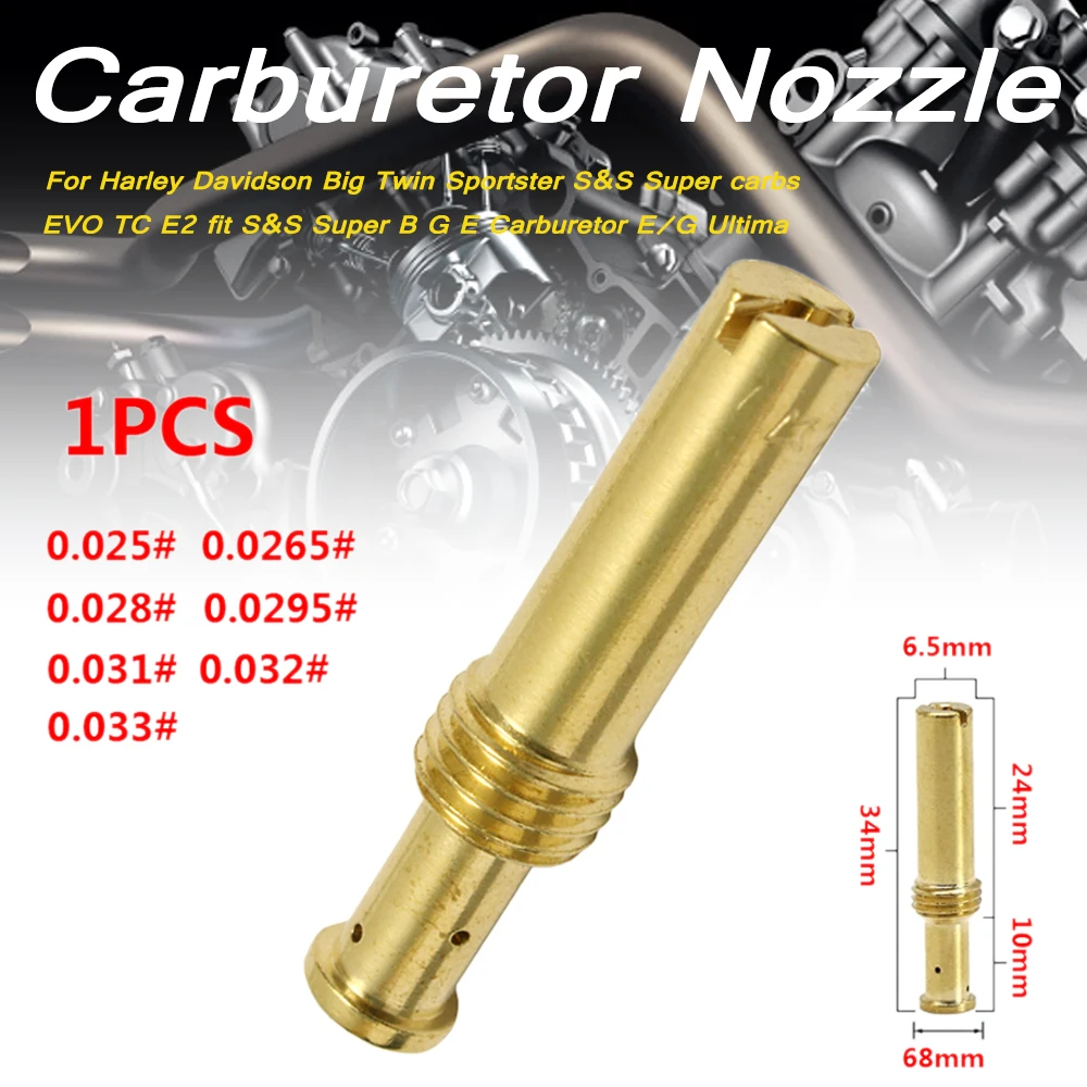 1 Pz Per Harley Davidson Big Twin Sportster S & S Super Carb Evo Tc E2 Fit S & S Super B G E Carburatore E/G Ultima Pilot Jet Ugello