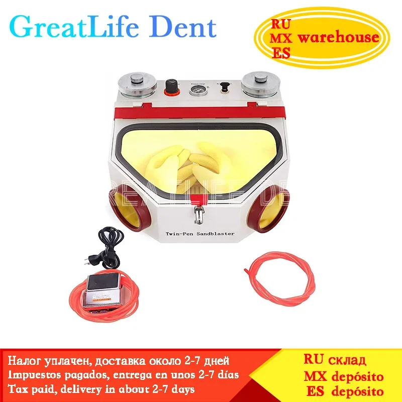 Greatlife Twin Double Pen Dental Lab Equipment Dental Air Prophy Air Polisher Sabbiatrice Macchina Per Sabbiatura Dentale
