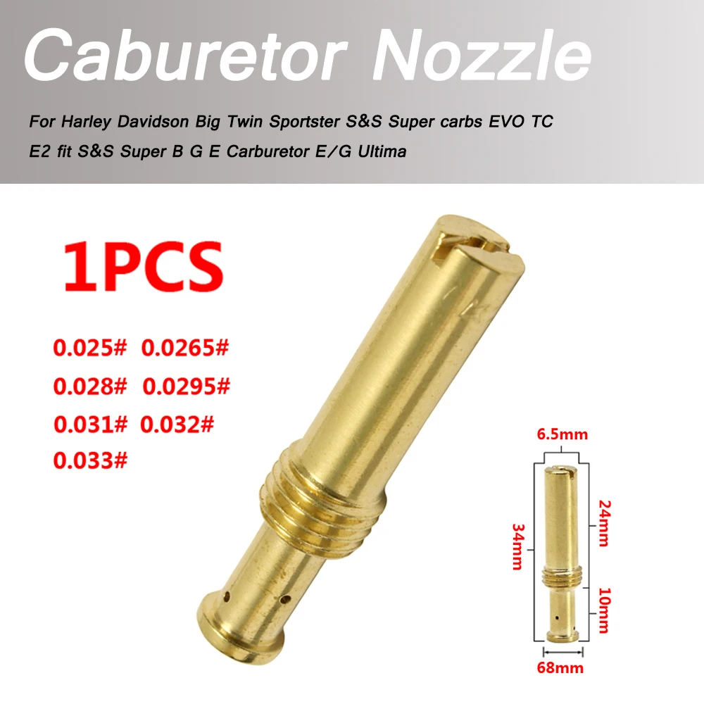 1 Pz Per Harley Davidson Big Twin Sportster S & S Super Carb Evo Tc E2 Fit S & S Super B G E Carburatore E/G Ultima Pilot Jet Ugello