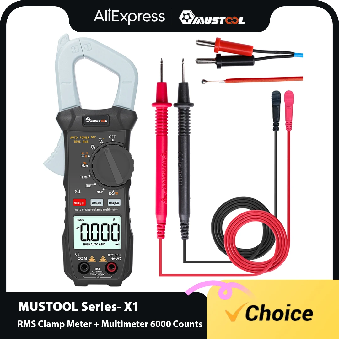Mutool X1 Pocket 6000 Conteggi True Rms Clamp Meter Ac/Dc Voltage & Current Multimetro Digitale Misuratore Digitale Automatico