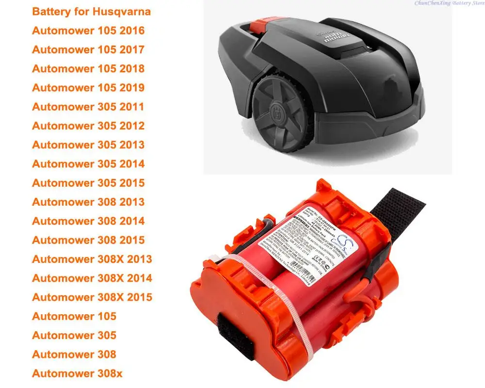 Batteria Per Tosaerba Cameron Sino 1500Mah/2500Mah Per Husqvarna Automower 105,Automower 305,308,308X, Controllare L'Anno Del Prodotto