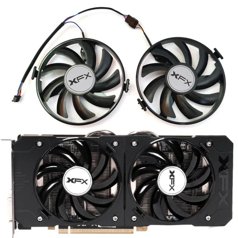 2 Pezzi Nuova Ventola Fdc10U12S9-C Muslimatr9 370 Gpu, Per Xfx R9 380 370 X, R7 350 360 370, Rx 460 560 Ventola Di Raffreddamento Della Scheda Grafica