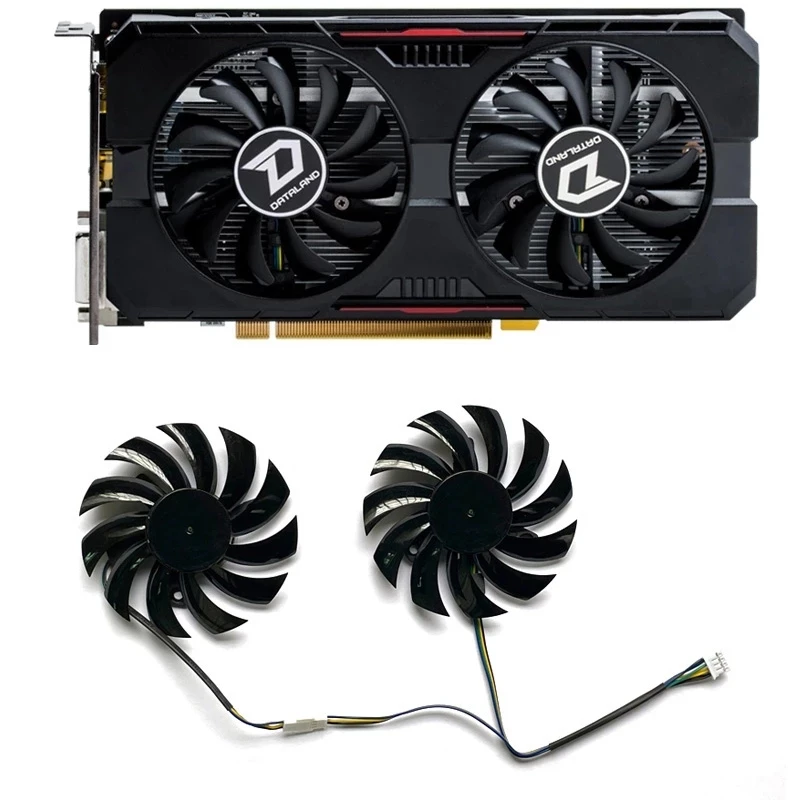 2 Pezzi Fai Da Te 75Mm 4Pin Ga81O2U T128010Su Rx550 Ventola Gpu Per Datwsrx 550 Radeon 550 Cool Energy Rx 560 4G X-Serial Rx 560D 4G