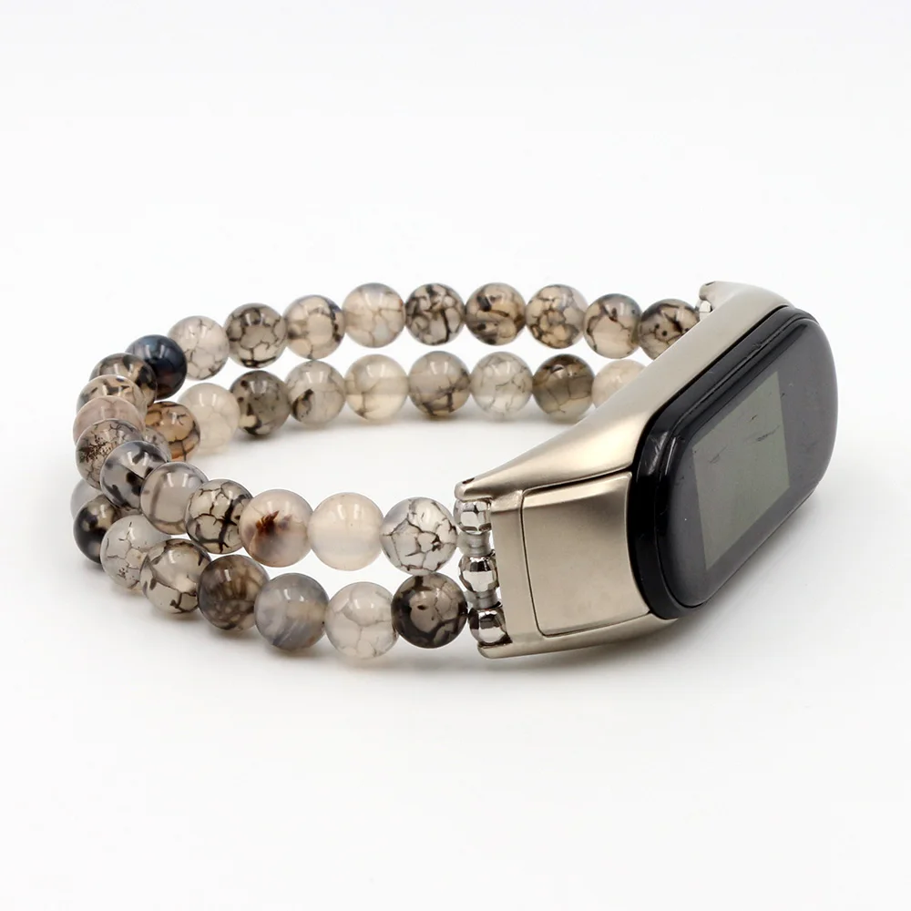 Cinturino Miband Wristband Beaded Mi 8 Bracciale Per Xiaomi Mi Band 3 4 5 6 7 Cinturino Donna Fai Da Te Pietra 6Mm Perline Elastico Elastico