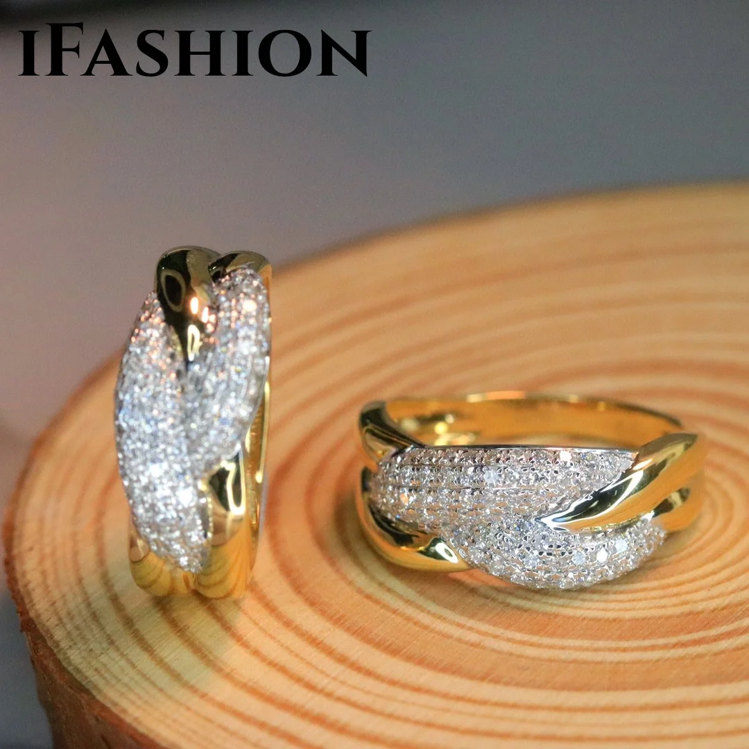 Ifashion Diamond Rings Cushion Cut 0.60Ct 18K Yellow Gold Diamond Pass Diamond Test Per Le Donne Gioielleria Raffinata