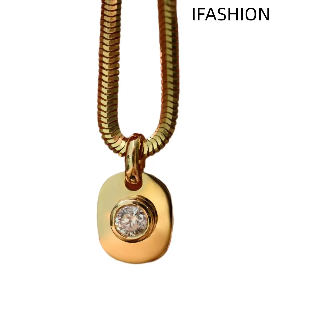 Ifashion Solid 18K Ciondolo In Oro Giallo 0.25Ct Cuscino Bianco Collana Con Ciondolo Di Fidanzamento Con Diamanti Donna Gioielli Da Viaggio Carini