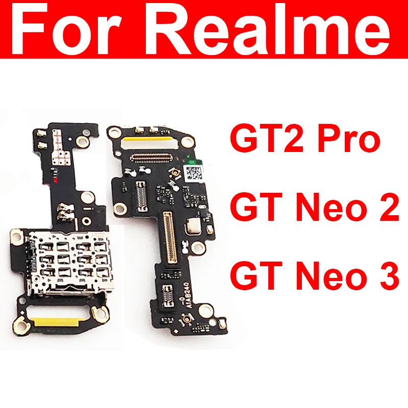 Sim Card Slot Phone Board Per Realme Gt2 Pro Gt Neo 2 3 Telefono Sim Card Connector Board Flex Cable Parts
