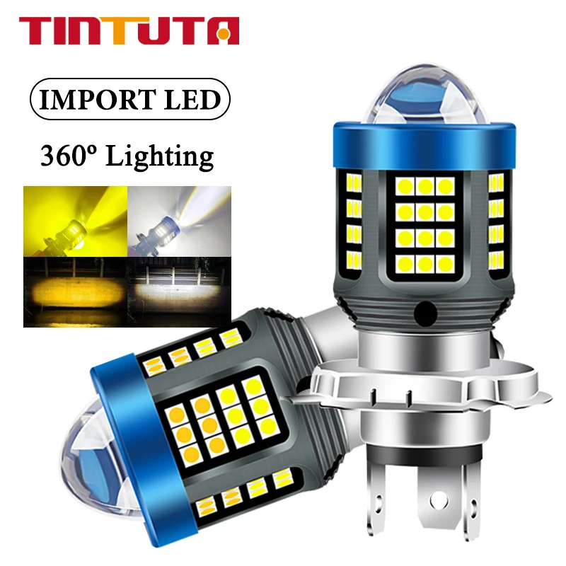 1 Pz 12V-32V Faro Moto Led H4 Ba20 Lampadine A Led Super Bright 3030 Led Moto High/Low Beam Lampadine A Led Accessori Per Scooter