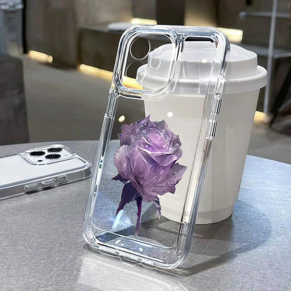 Custodia Per Iphone 14 Custodia Viola Rosa Cover Per Iphone 11 14 12 13 Pro Max 7 8 14 Plus Xs Max X Xr Se 2020 Purple Rose Funda