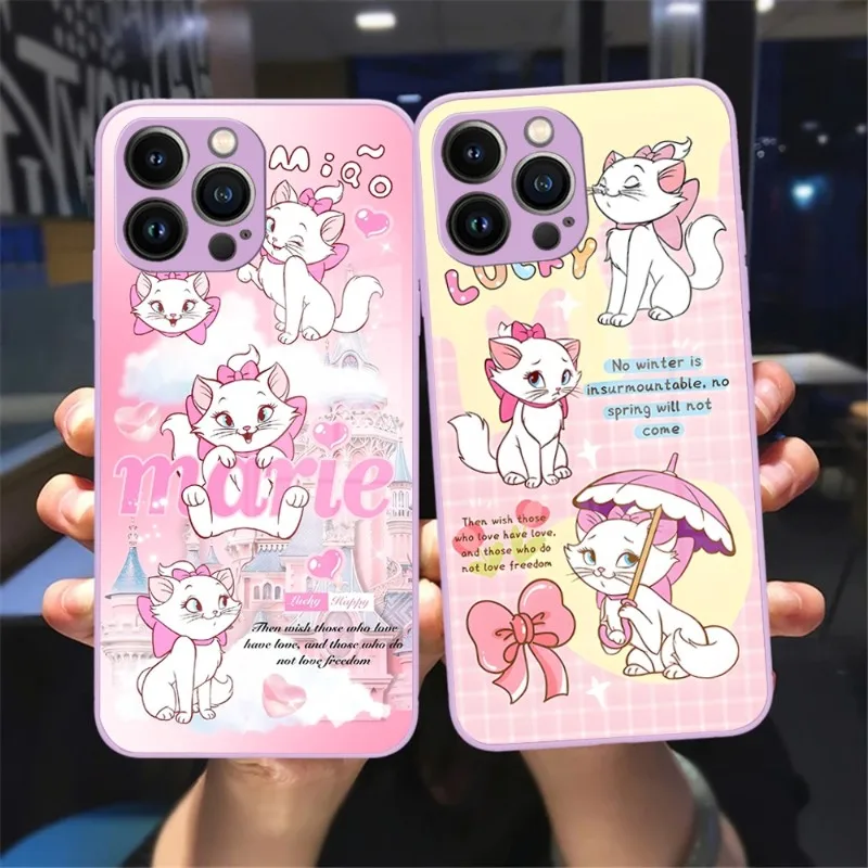 The Aristocats Phone Case Grass Purple Glass Per Iphone 13 14 12 11 Pro Xs Max Plus Mini X Xr 8 7 6S Se2020 Cover
