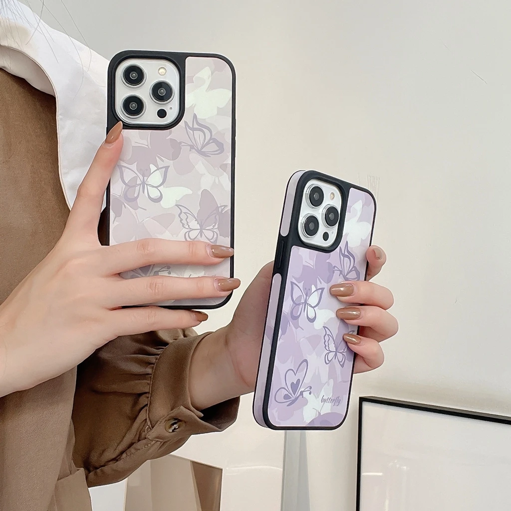 Custodia Per Telefono A Farfalla Viola Per Iphone 15 14 13 12 Pro Max