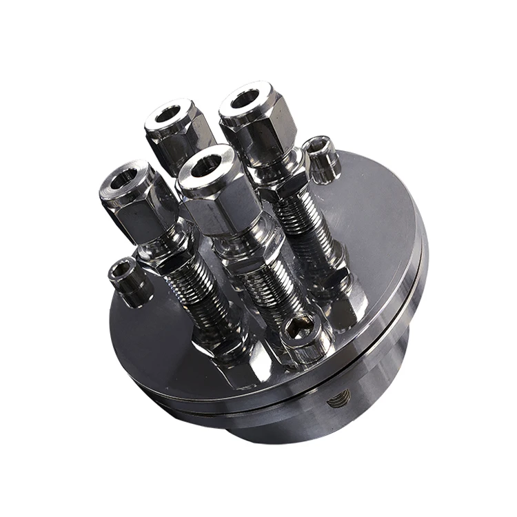 Vacuum Sealing Flange With Four 1/4" Feedthroughs For 50Mm O.D. Tube -Tn-Eq-Fl50-4Ftr