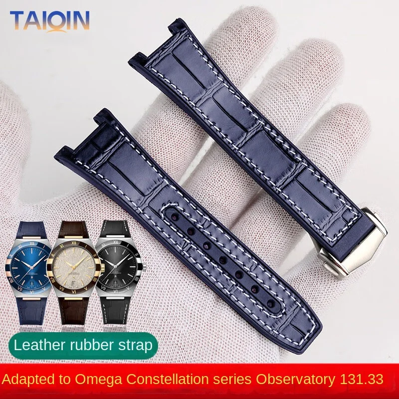 Per Omega Star Watchband Manhattan Vacchetta Obatory 131.33 Rubber Bottom Soft Business Style Men Watch Strap 25-14Mm Bracciale