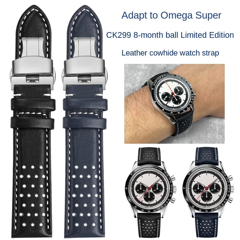 Bracciale In Vera Pelle Per Omega Super Series Black Cat 311.32.40 Tissot 1853 Ck2998 Cinturino Orologio 19Mm Cinturino Universale