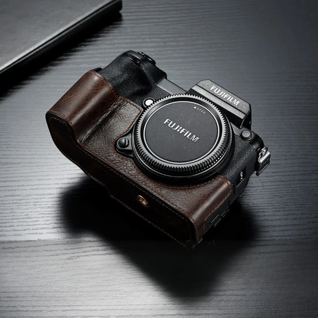 Mezza Custodia Per Fotocamera In Vera Pelle Per Fujifilm Gfx50S Gfx50Sii Gfx50R Gfx100S Borsa Protettiva Body