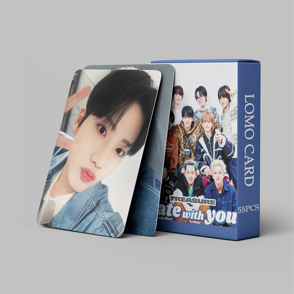 55 Pz/Set Kpop Treasure Hd Photogcards Lomo Cards Cartoline In Scatola Jihoon Yoshi Asahi Junkyu Doyoung Haruto Fans Gift Collection
