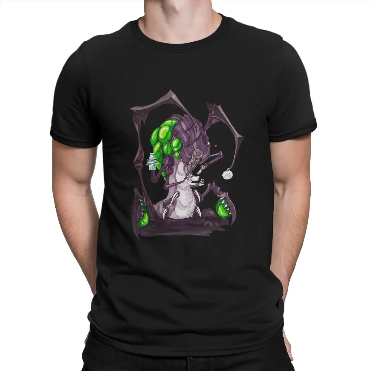 Abathur Drinks Tea Starcraft Game T Shirt Punk Girocollo Tshirt Harajuku Top Poliestere