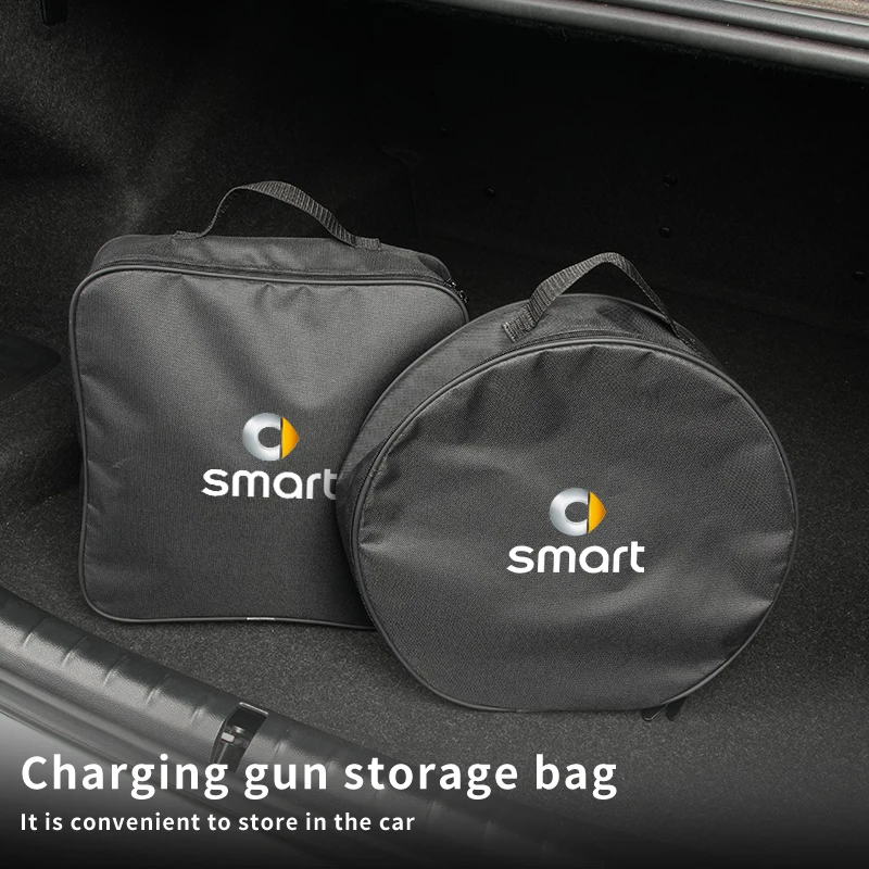 Scatola Di Immagazzinaggio Del Cavo Di Ricarica Dell'Auto Organizzatore Della Pistola Di Ricarica Per Smart Fortwo 451 450 453 Forfour Eq Cabrio Cross