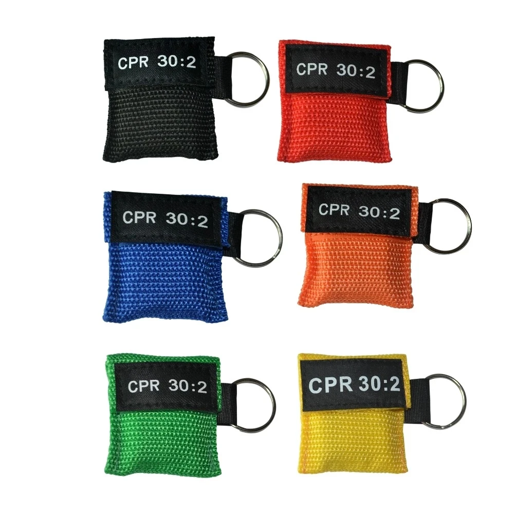 100 Pz/Pacco Cpr 30:2 Portachiavi Cpr Con Visiera Per Addestramento Di Pronto Soccorso Valvola Barriera Cpr Assistenza Sanitaria