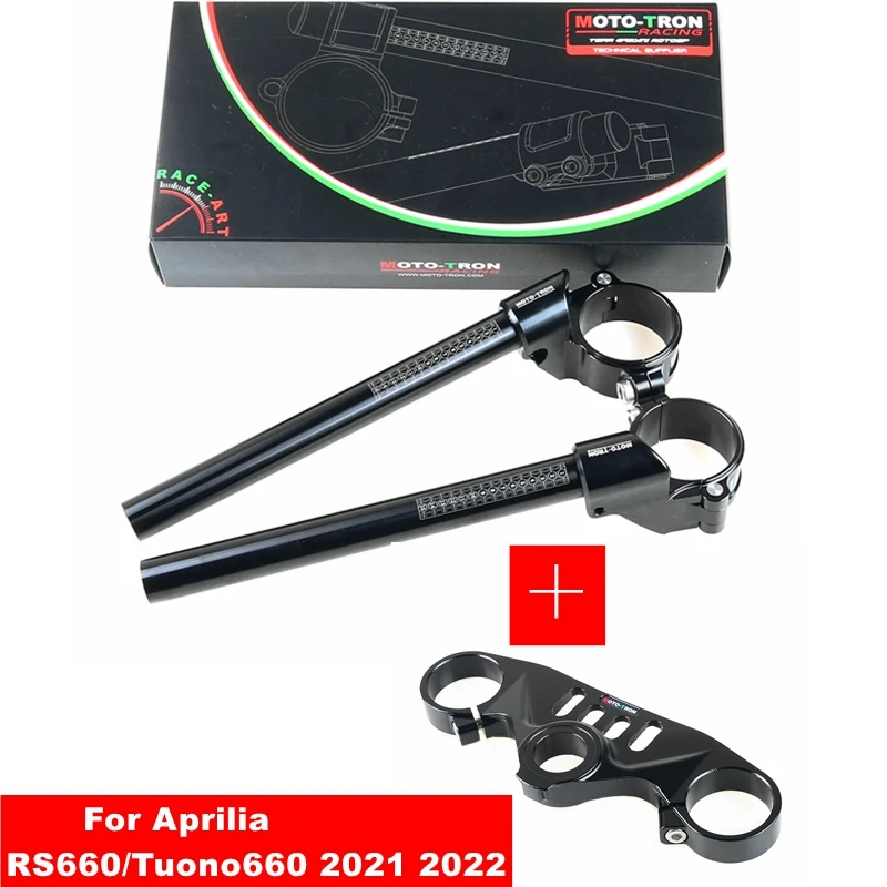 Moto-Tron Cnc Alluminio Moto Manubrio Clip-Ons Forcella Maniglia Barre Clip Ons Per Aprilia Rs660/Tuono660 2021 2022 2023