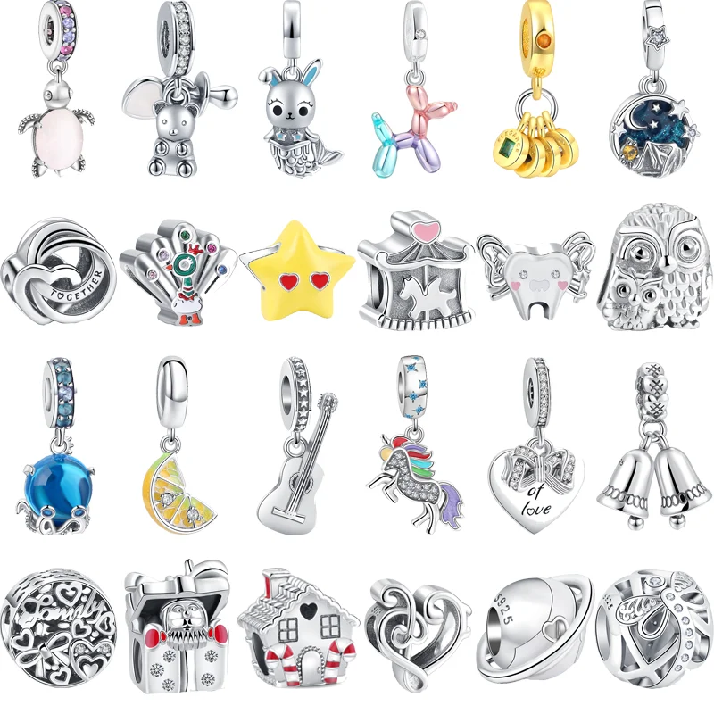 Vendita Calda Nuovo 925 Sterling Silver Lemon Guitar Octopus Dog Pendant Infinite Charm Beads Fit Originale Pandora Bracciale Gioielli Fai Da Te