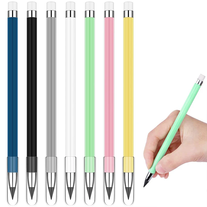 7Pcs Inkless Infinite Pencil Unlimited Writing No Ink Pen Hb Pen Magic Pencils Sketch Painting Tools Kid Gift Stationery