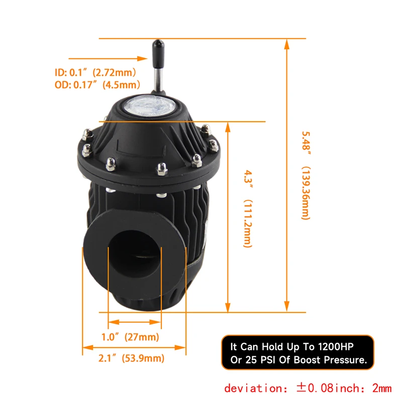 Regolabile Ssqv Sqv Iv Blow Off Valve + 2In/2.25In/2.36In 90 Gradi Flangia Del Tubo Kit