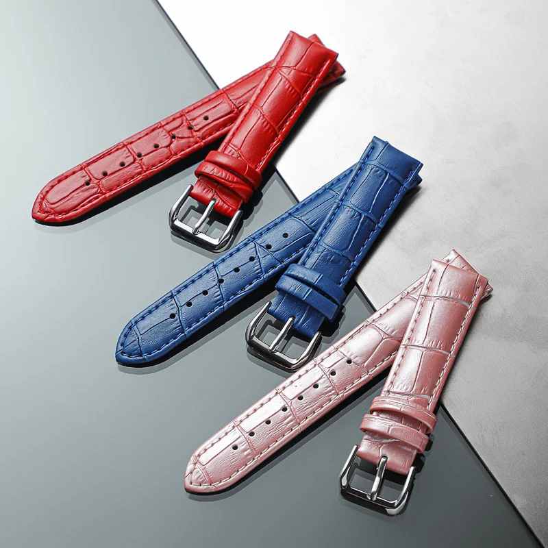 Cinturino Per Orologio In Pelle Catena Per Orologio Per Tissot/ Seiko/Dw Generico Strap14Mm 24Mm Cinturino In Pelle Rosa Cinturino Per Orologio Rosso 