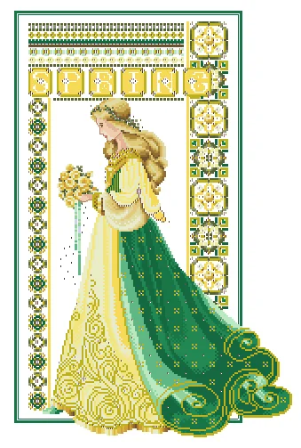 Ll 50 Celtic Summer-Chartreuse 38-53 Canvas Cross Stitch Ricamo Set Hobby Magic Room Decor Design