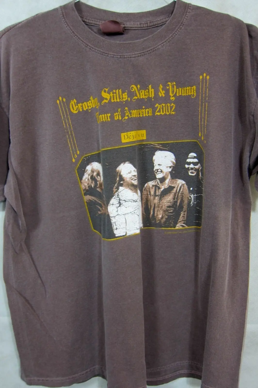 Maglietta Vintage Mint Crosby Stills Nash Young 2002 Tour Cotton Csny Xl Maniche Lunghe O Corte
