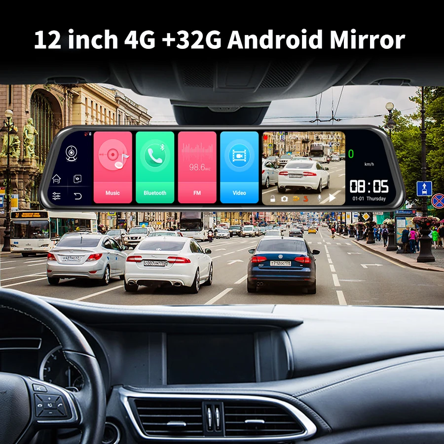 4G Car Dvr Adas Dash Camera Android8.1 Wifi Navigazione Gps Car Mirror Videoregistratore Monitor Remoto Dash Cam 24H Monitor Di Parcheggio