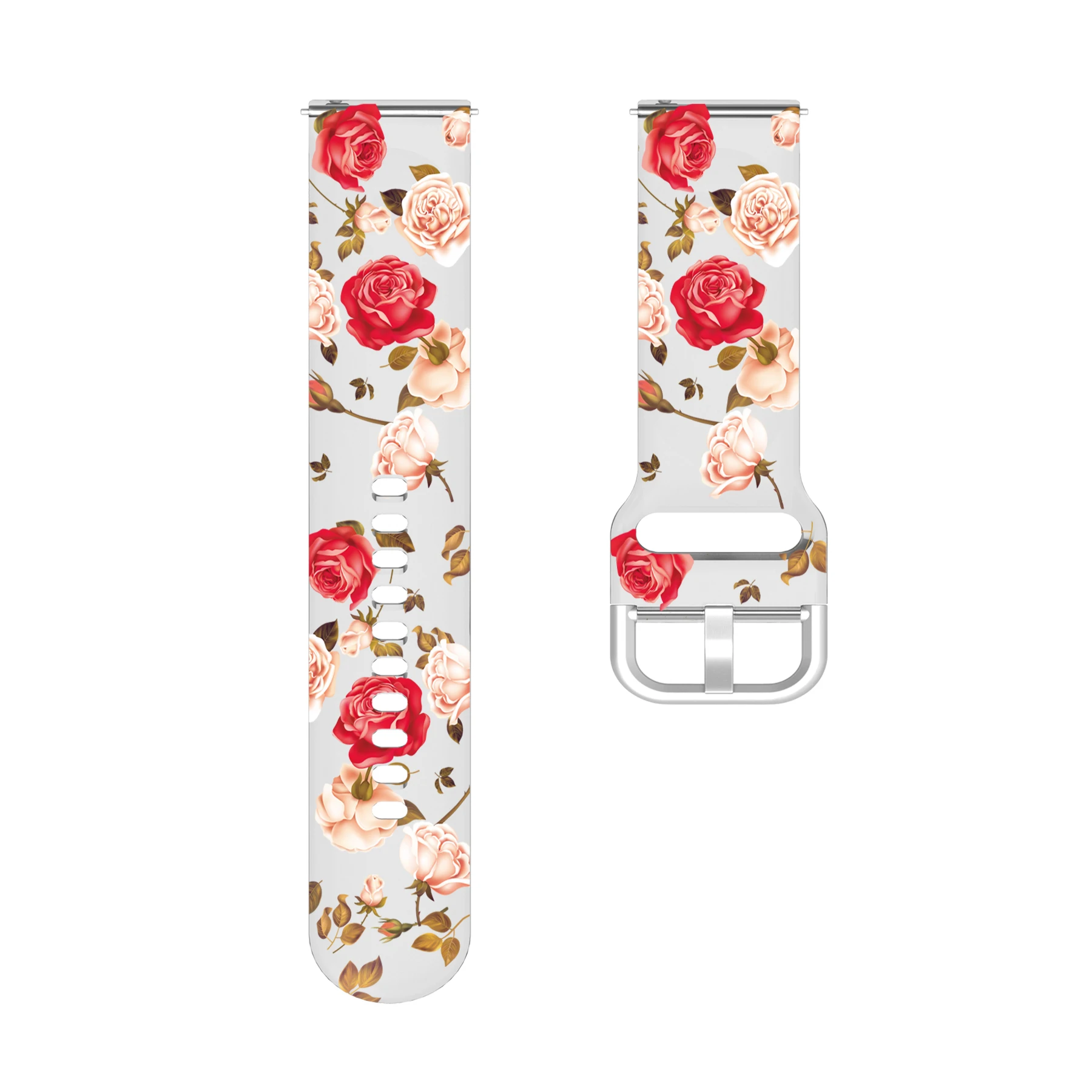 Floral Clear Silicone Watch Band 20Mm 22Mm Rubber Strap For Samsung Galaxy Watch Active 40Mm 44Mm Gear S3 Wriststrap Correa