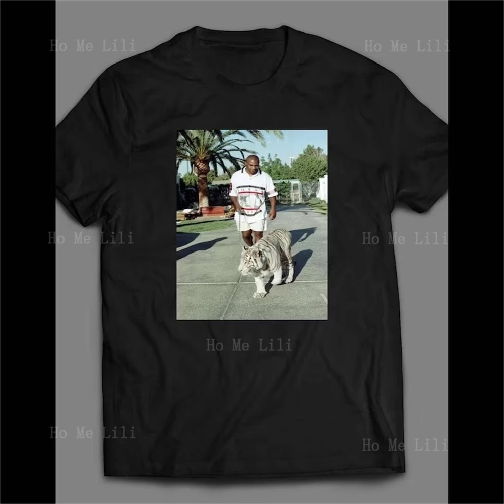 Iron Kid Dynamite Boxer Walking His Pet Tiger Maglietta Personalizzata A Maniche Corte