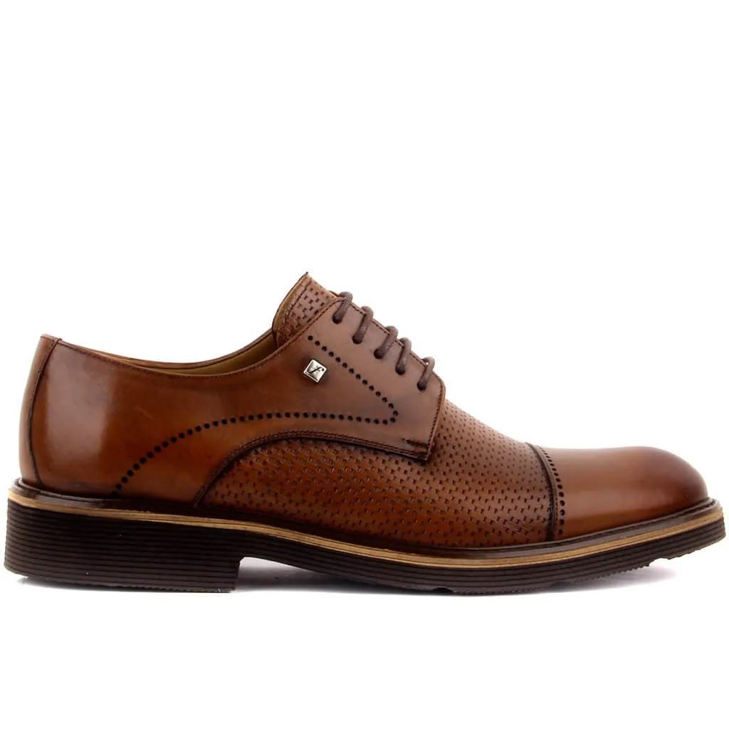 Fosco-Tan Leather Men 'S Casual Shoes