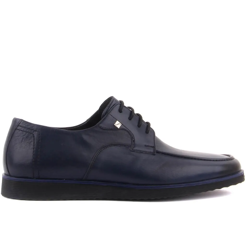 Fosco-Navy Blue Leather Men 'S Casual Shoes